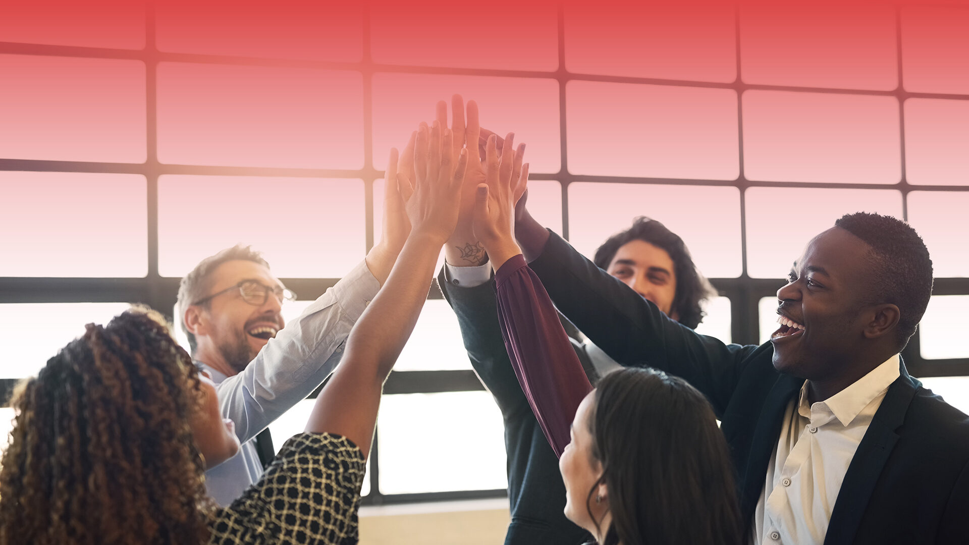 Business,People,,Group,And,High,Five,For,Teamwork,,Collaboration,Or